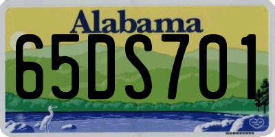 AL license plate 65DS701