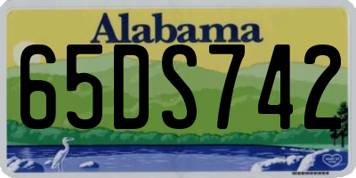 AL license plate 65DS742