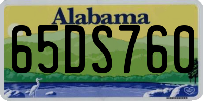AL license plate 65DS760
