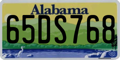 AL license plate 65DS768