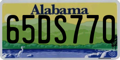 AL license plate 65DS770