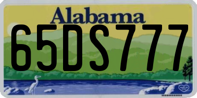 AL license plate 65DS777
