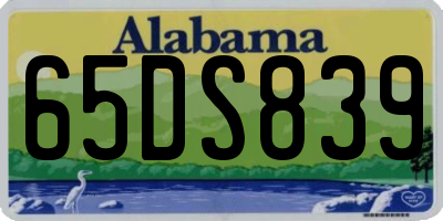 AL license plate 65DS839