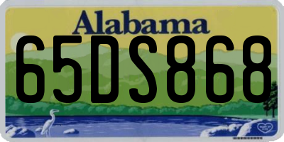 AL license plate 65DS868