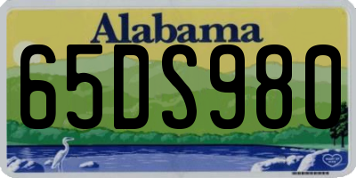 AL license plate 65DS980