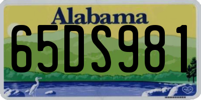 AL license plate 65DS981