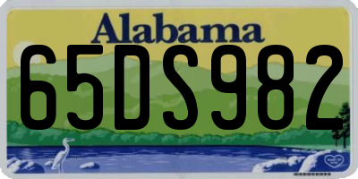 AL license plate 65DS982