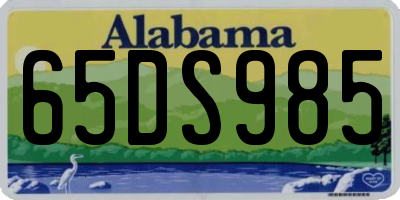 AL license plate 65DS985