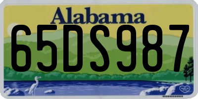 AL license plate 65DS987