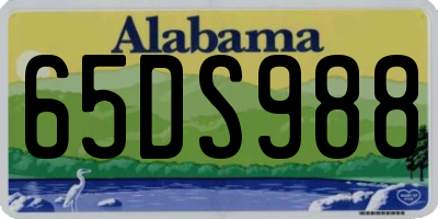 AL license plate 65DS988