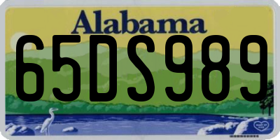 AL license plate 65DS989
