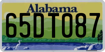 AL license plate 65DT087