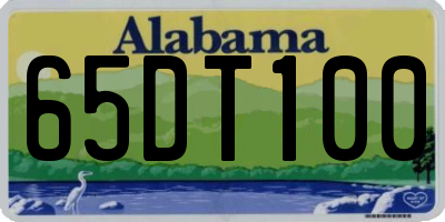 AL license plate 65DT100