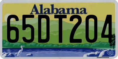AL license plate 65DT204