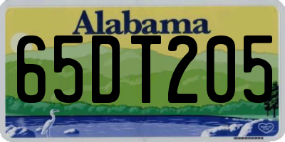 AL license plate 65DT205