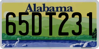 AL license plate 65DT231