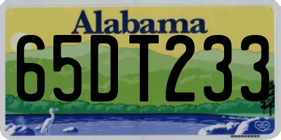 AL license plate 65DT233