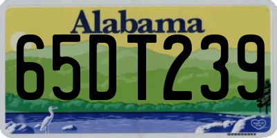 AL license plate 65DT239