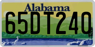 AL license plate 65DT240