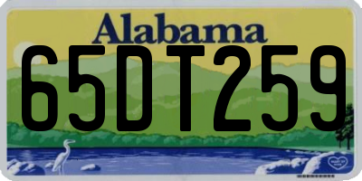 AL license plate 65DT259