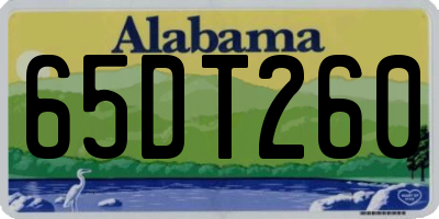 AL license plate 65DT260