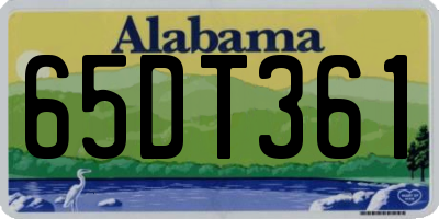 AL license plate 65DT361