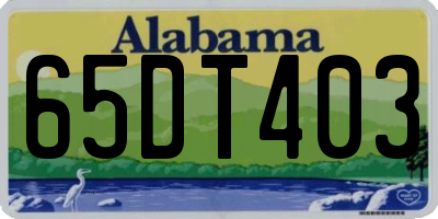AL license plate 65DT403