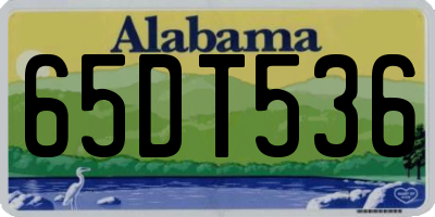 AL license plate 65DT536