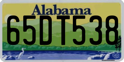 AL license plate 65DT538