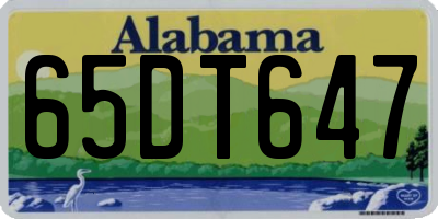 AL license plate 65DT647