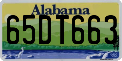 AL license plate 65DT663