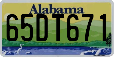 AL license plate 65DT671