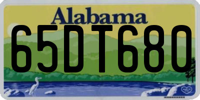 AL license plate 65DT680
