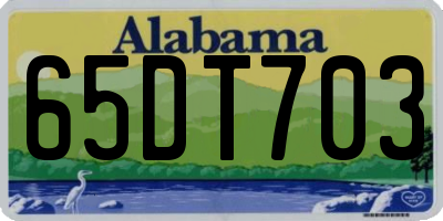 AL license plate 65DT703