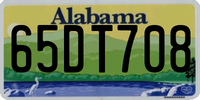 AL license plate 65DT708
