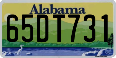 AL license plate 65DT731