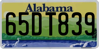 AL license plate 65DT839