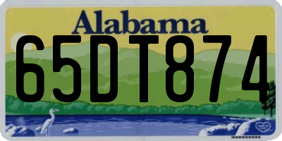 AL license plate 65DT874