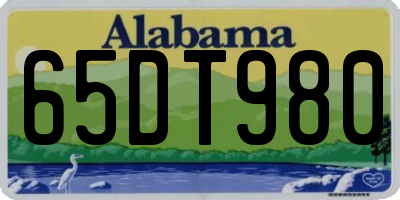 AL license plate 65DT980