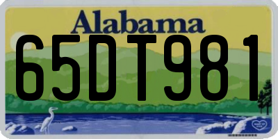AL license plate 65DT981