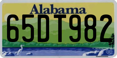 AL license plate 65DT982