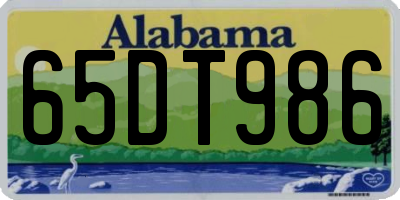 AL license plate 65DT986