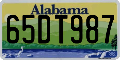AL license plate 65DT987