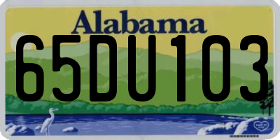 AL license plate 65DU103