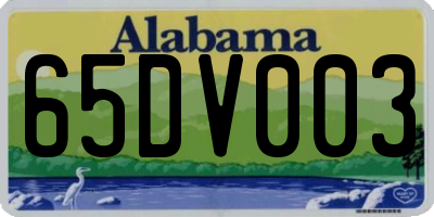 AL license plate 65DV003