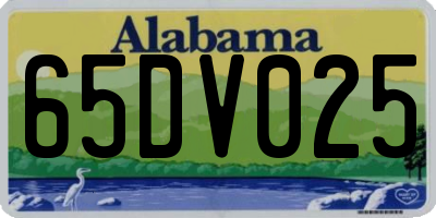 AL license plate 65DV025