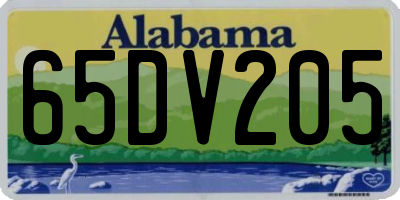 AL license plate 65DV205