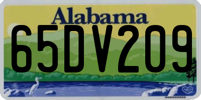 AL license plate 65DV209