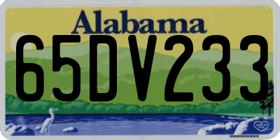 AL license plate 65DV233