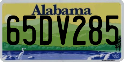 AL license plate 65DV285